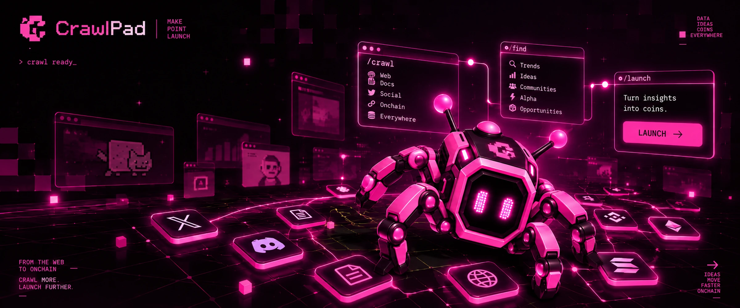 CrawlPad neon crawler network